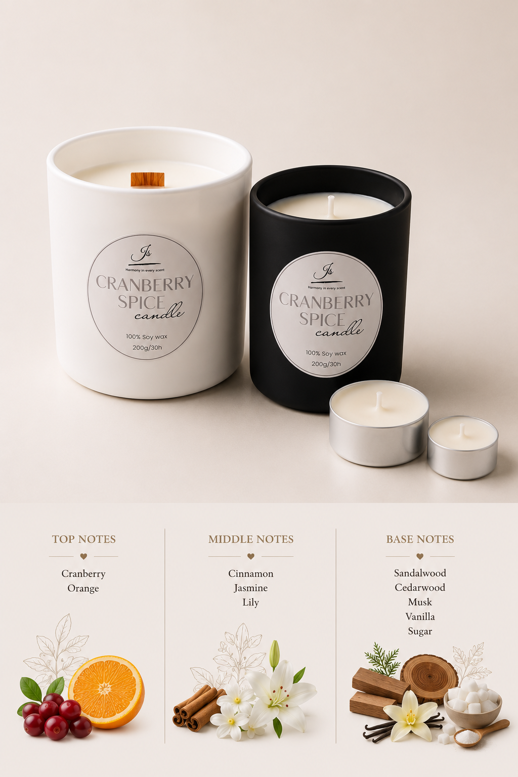 Cranberry Spice Candle 350g
