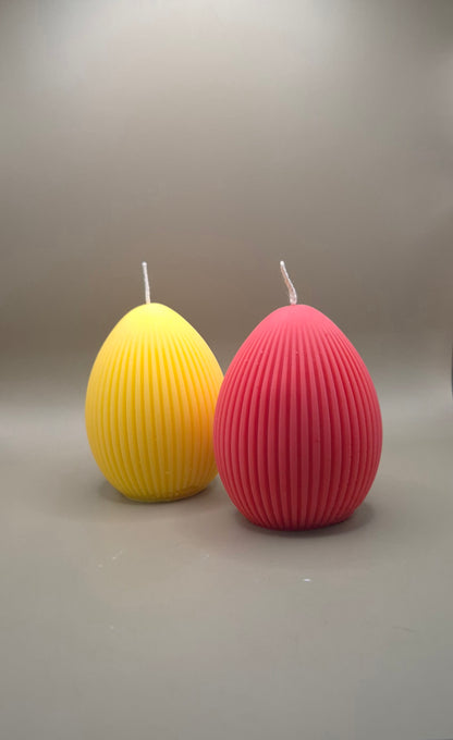 Large Ribbed Easter Egg Candle