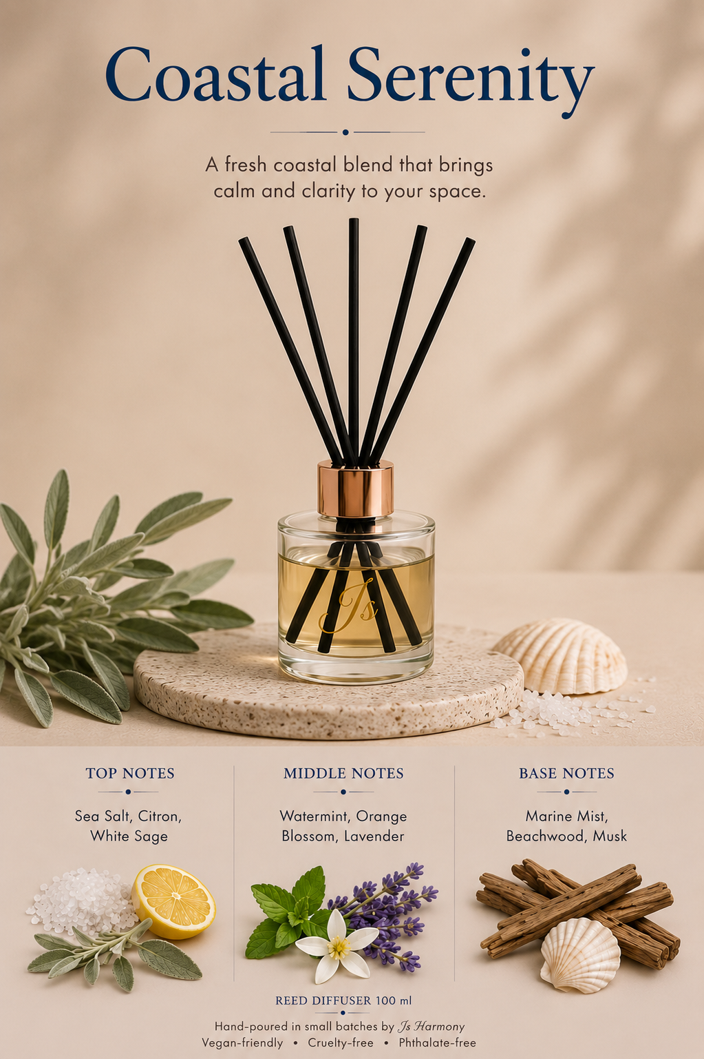 Coastal Serenity  Reed Diffuser 100ml